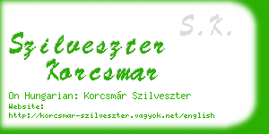 szilveszter korcsmar business card